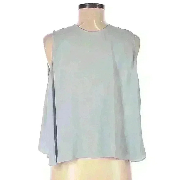 BCBGMAXMZRIA GREY SLEEVLESS BLOUSE size M - Picture 2 of 2